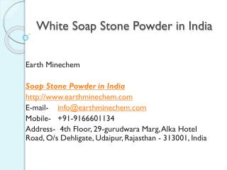 White Soap Stone Powder in India