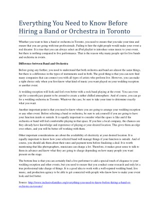 Everything You Need to Know Before Hiring a Band or Orchestra in Toronto