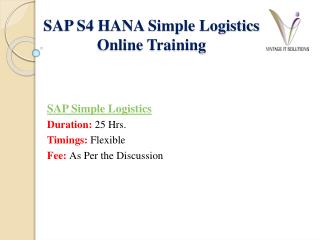 SAP Simple Logistics Course Content PPT