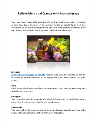 Best Aromatherapy Massage in Toronto
