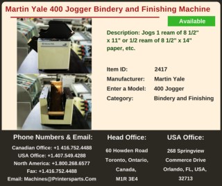 Buy Used Martin Yale 400 Jogger Bindery and Finishing Machine