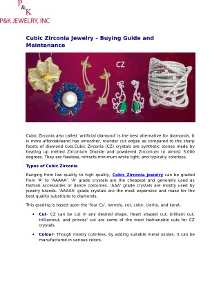 Cubic Zirconia Jewelry – Buying Guide and Maintenance