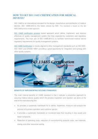 ISO 13485 Certification Agencies | ISO 13485 QMS Certification for Medical Device