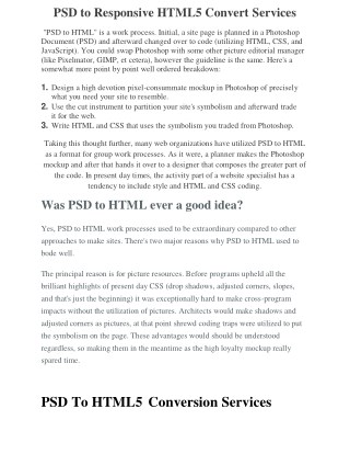 PSD to Responsive HTML5 Convert Services