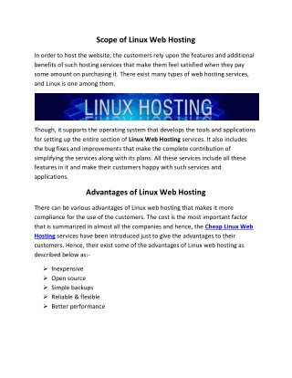 Linux Web Hosting