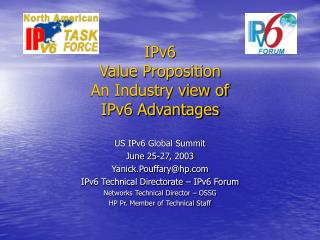 IPv6 Value Proposition An Industry view of IPv6 Advantages