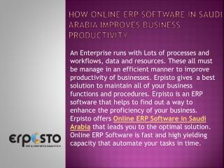 How Online ERP software in Saudi Arabia improves business productivity?