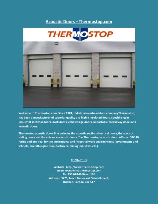 Acoustic Doors - Windows & Door Solutions