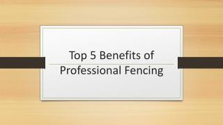 Top 5 Benefits of Fencing contractors