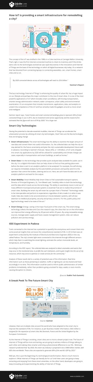 How IoT Is Providing A Smart Infrastructure For Remodelling A City?