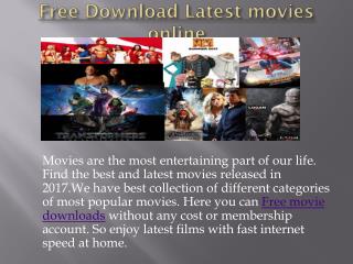 Free Download Latest movies online
