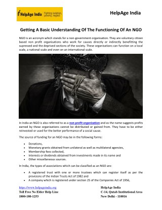 Getting A Basic Understanding Of The Functioning Of An NGO