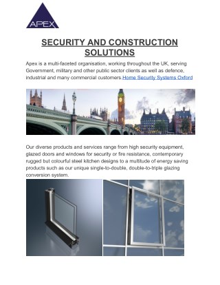 Security and Construction Solutions from Apex Engineering