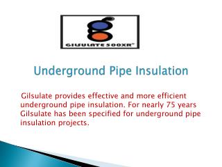 Underground Pipe Insulation