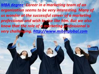 MBA Degree Career in a marketing team of an MIBM GLOBAL