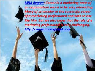 MBA Degree of a marketing professional