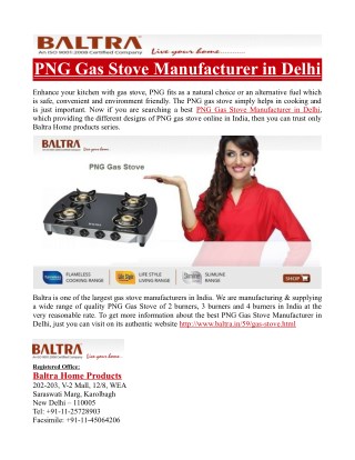 PNG Gas Stove Manufacturer in Delhi