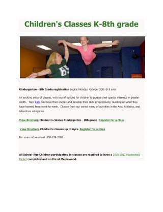 Children's Classes K-8th grade