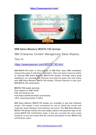 IBM Sales Mastery M2070-740 dumps