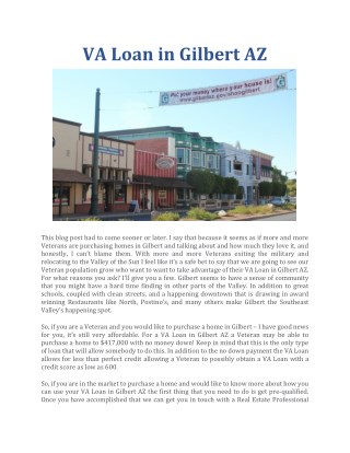 VA Loan in Gilbert AZ