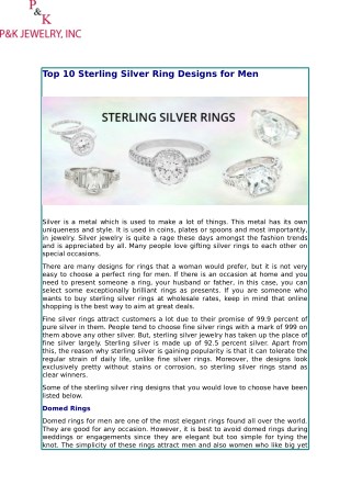 Top 10 Sterling Silver Ring Designs for Men