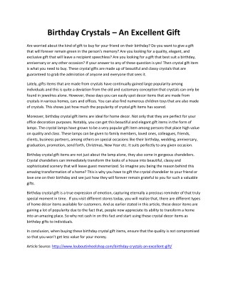 Birthday Crystals – An Excellent Gift