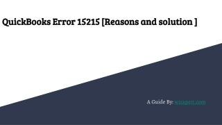 QuickBooks Update Error 15215