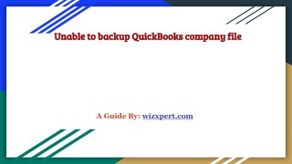 Unable to backup company file (QuickBooks)