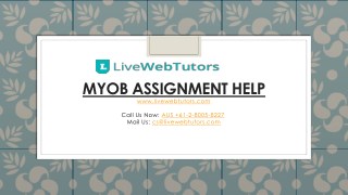 MYOB Assignment Help By Livewebtutors