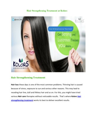 Hair strengthening | Hair treatment | Hair straightening treatments | Permanent straightening