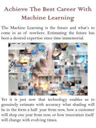 Achieve The Best Career With Machine Learning