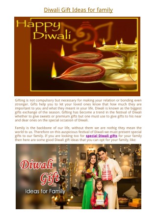 Diwali Gift Ideas for family