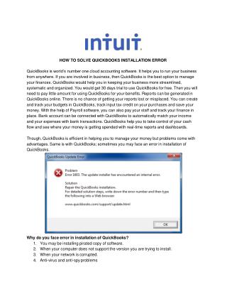 Error: How to Solve QuickBooks Installation Error - QuickBooks Support 1855-924-9508