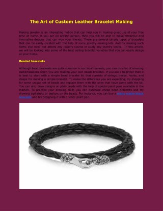 The Art of Custom Leather Bracelet Making