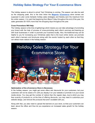 Holiday Sales Strategy For Your E-commerce Store