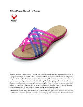 Different Types of Sandals for Women