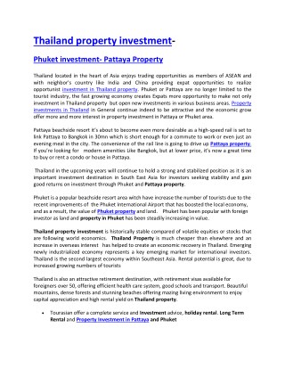 Thailand property investment-