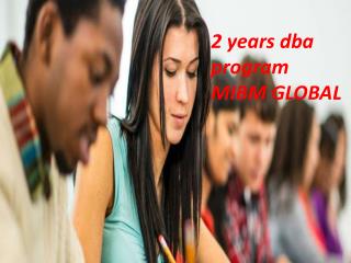 2 years dba program new product & service development in MIBM GLOBAL