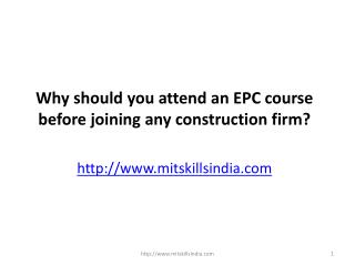 Why should you attend an EPC course before joining any construction firm? - MIT Skills Pune