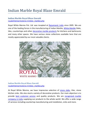 Indian Marble Royal Blaze Emrald