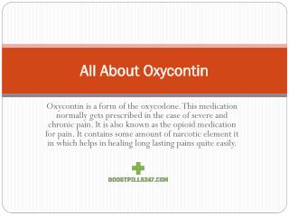 All About Oxycontin