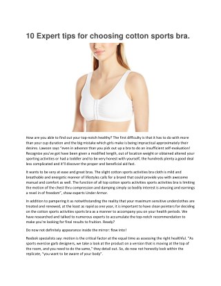 10 expert tips for choosing cotton sports bra.