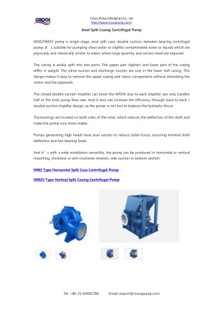 Axial Split Casing Centrifugal Pump