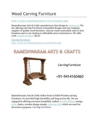 Wood carving furniture