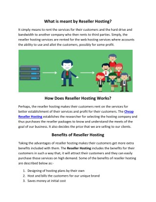 Reseller Hosting