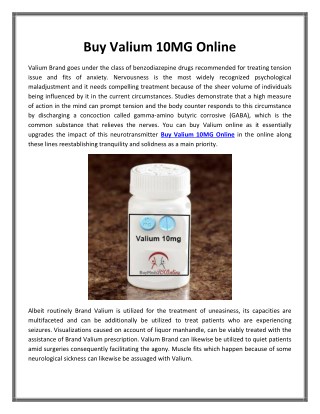 Buy Valium 10MG Online