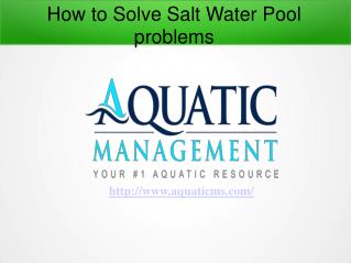 How to Solve Salt Water Pool Issues