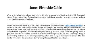 Jones Riverside Cabin