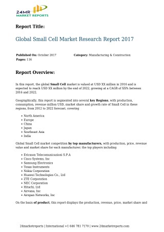 Global Small Cell Market Research Report 2017