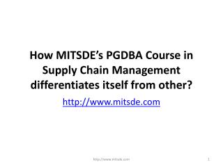 How MITSDE’s PGDBA Course in Supply Chain Management differentiates itself from other Distance MBA programs?